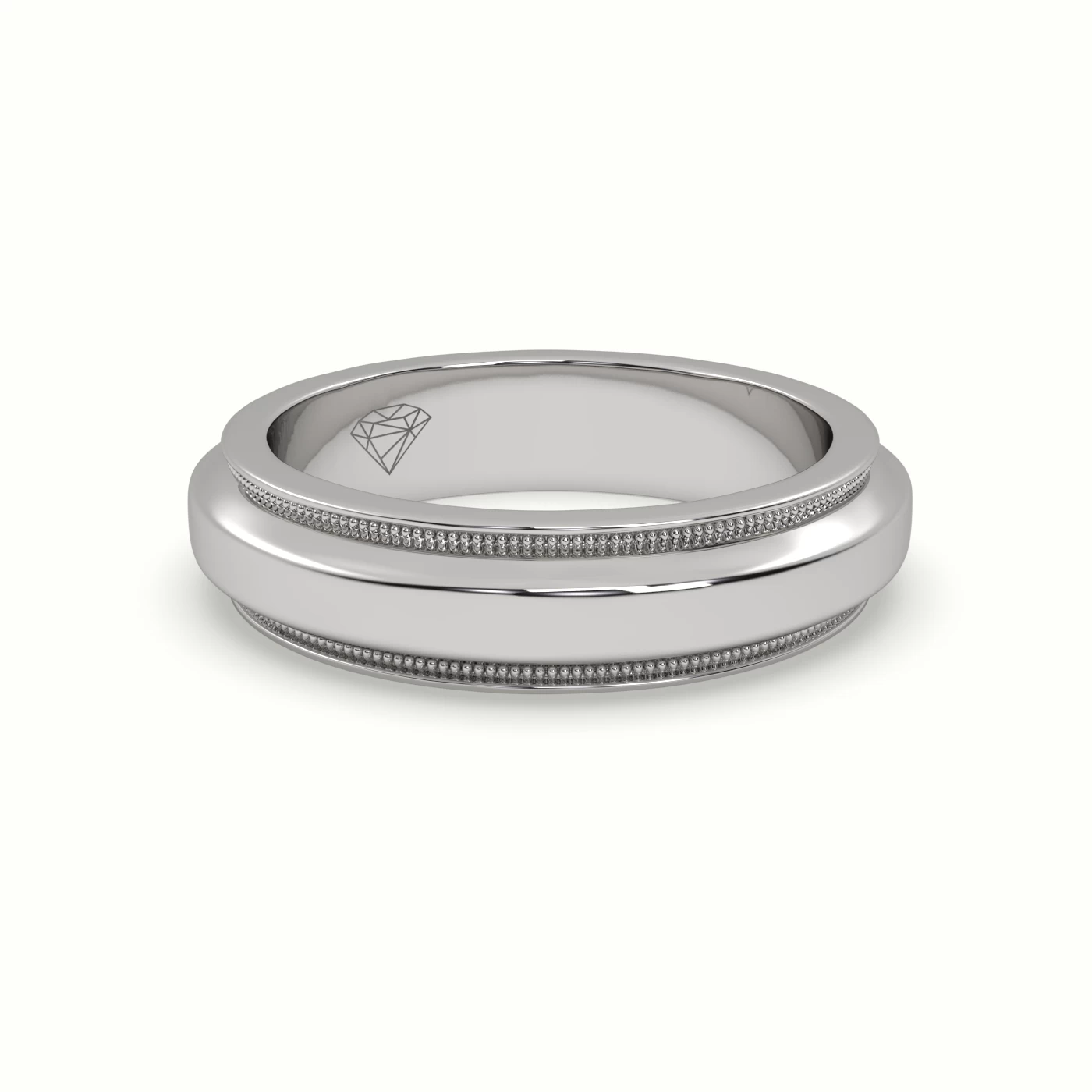Carved men's wedding ring