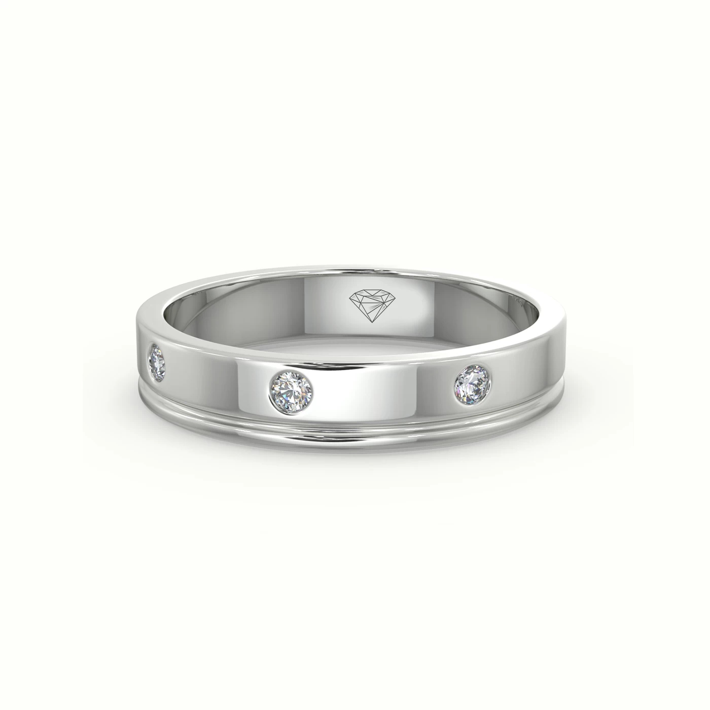 Diamond men's wedding ring