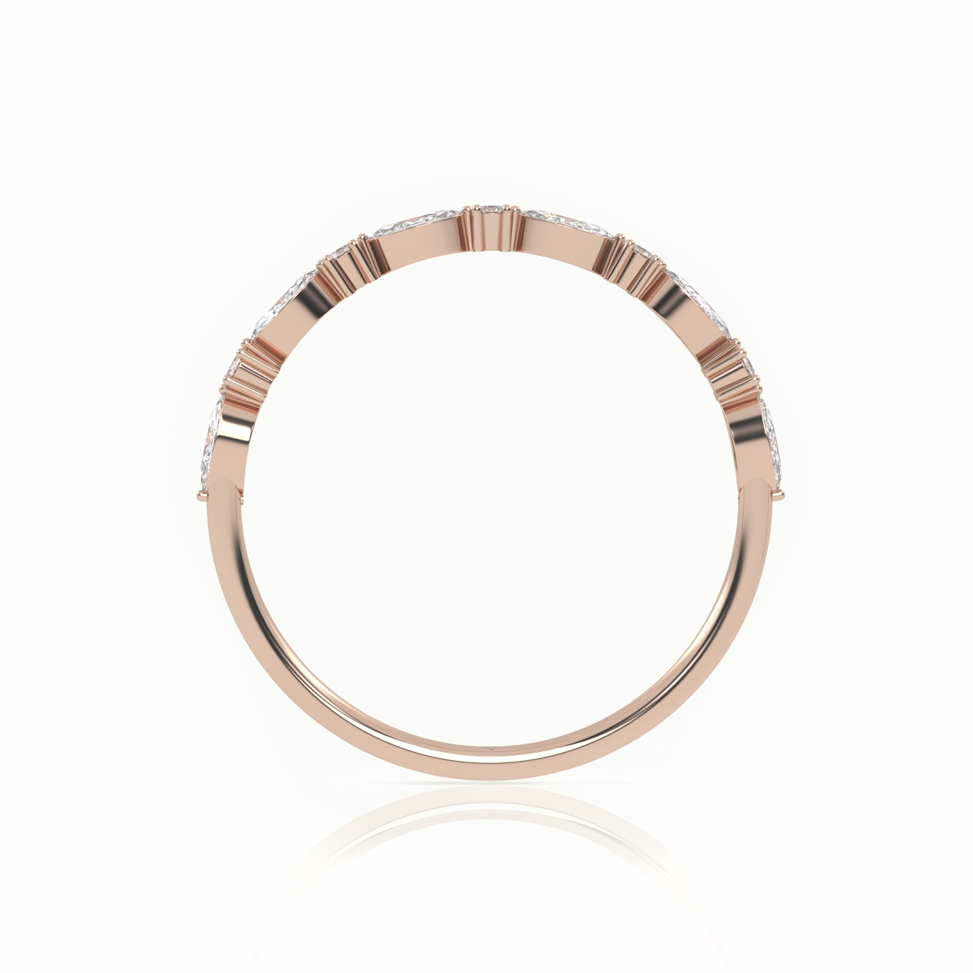18k rose gold  marquise & round cut diamonds designer ring Photos & images