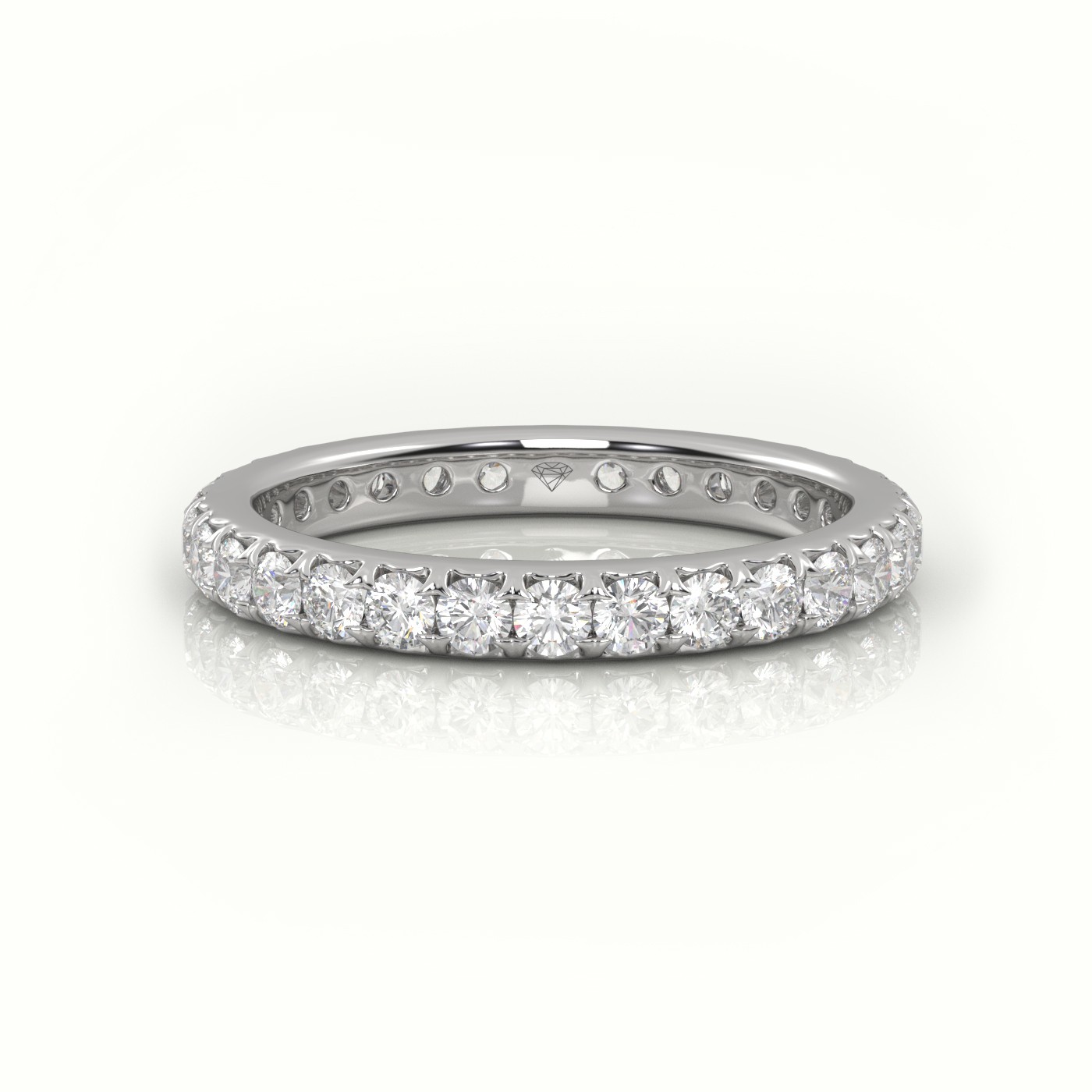 Platinum Half Eternity Ring - Micro Pave - 3 cent diamonds Jewellery at  Best Prices in India | SarvadaJewels.com