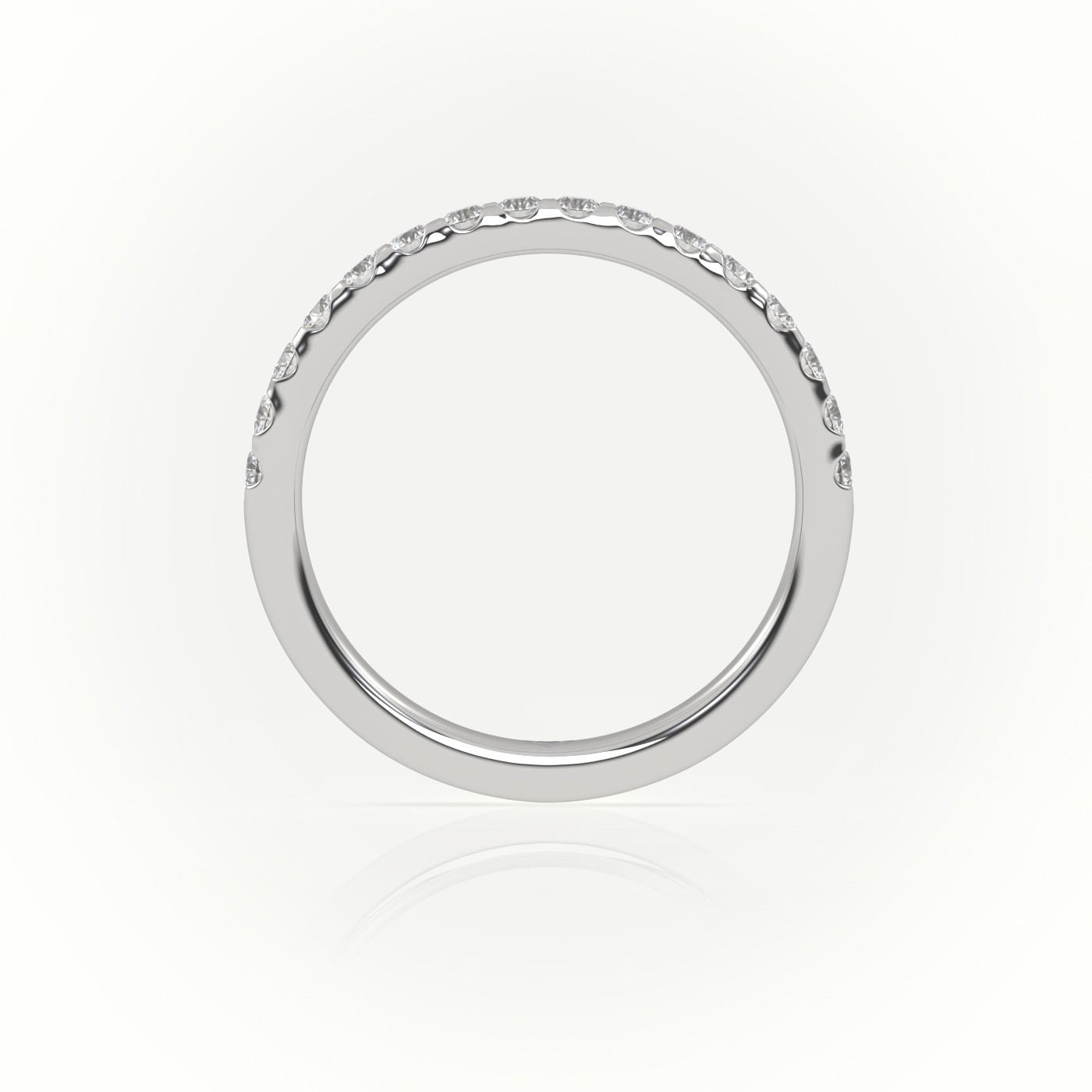 18k white gold  round cut diamonds scallop setting eternity wedding band Photos & images