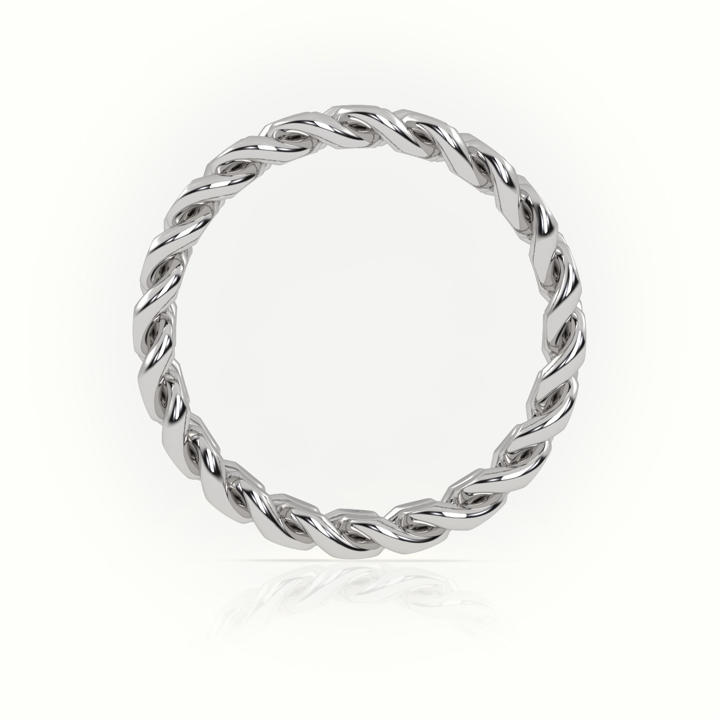 18k white gold  cuban plain ring 5mm Photos & images
