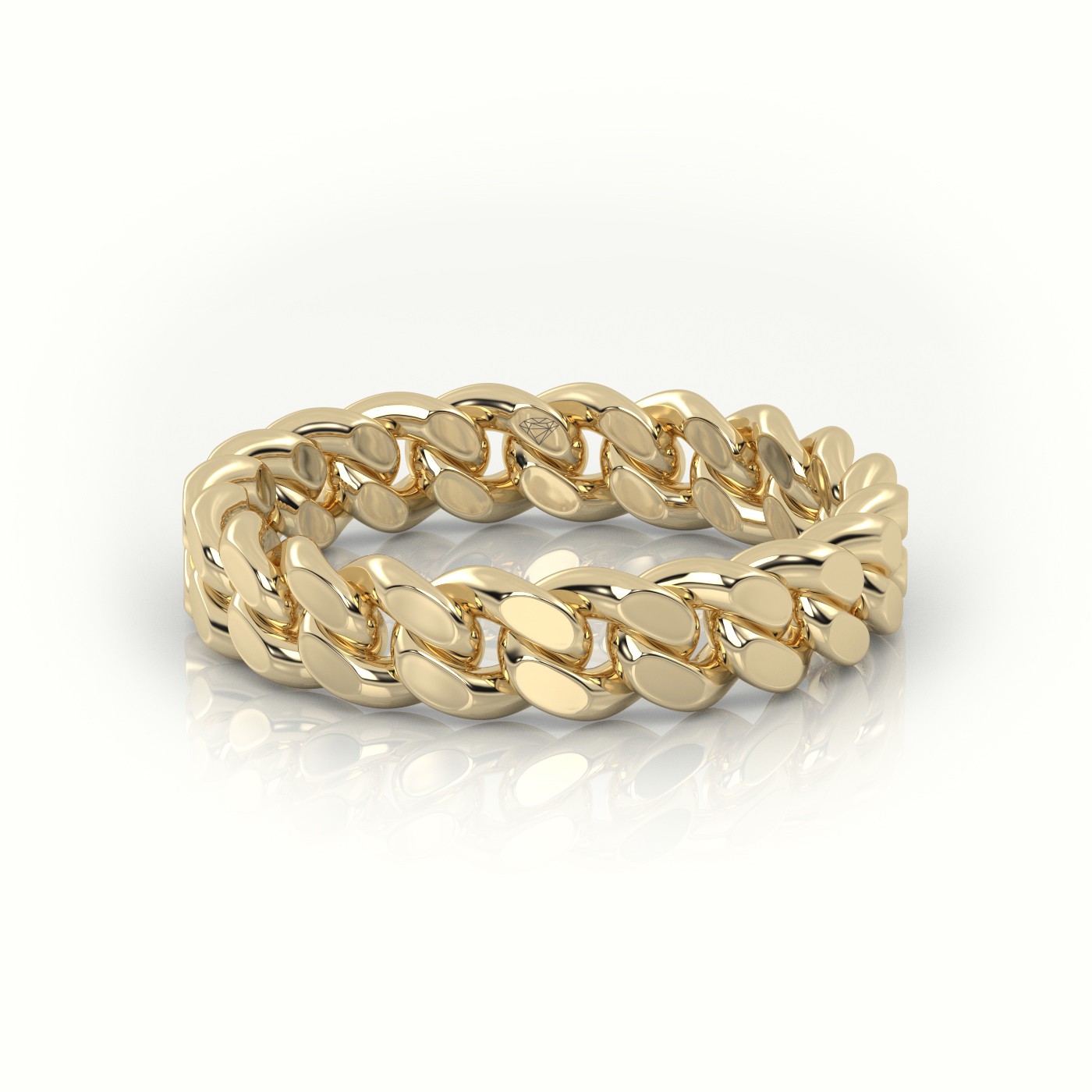 18k yellow gold  cuban plain ring 5mm