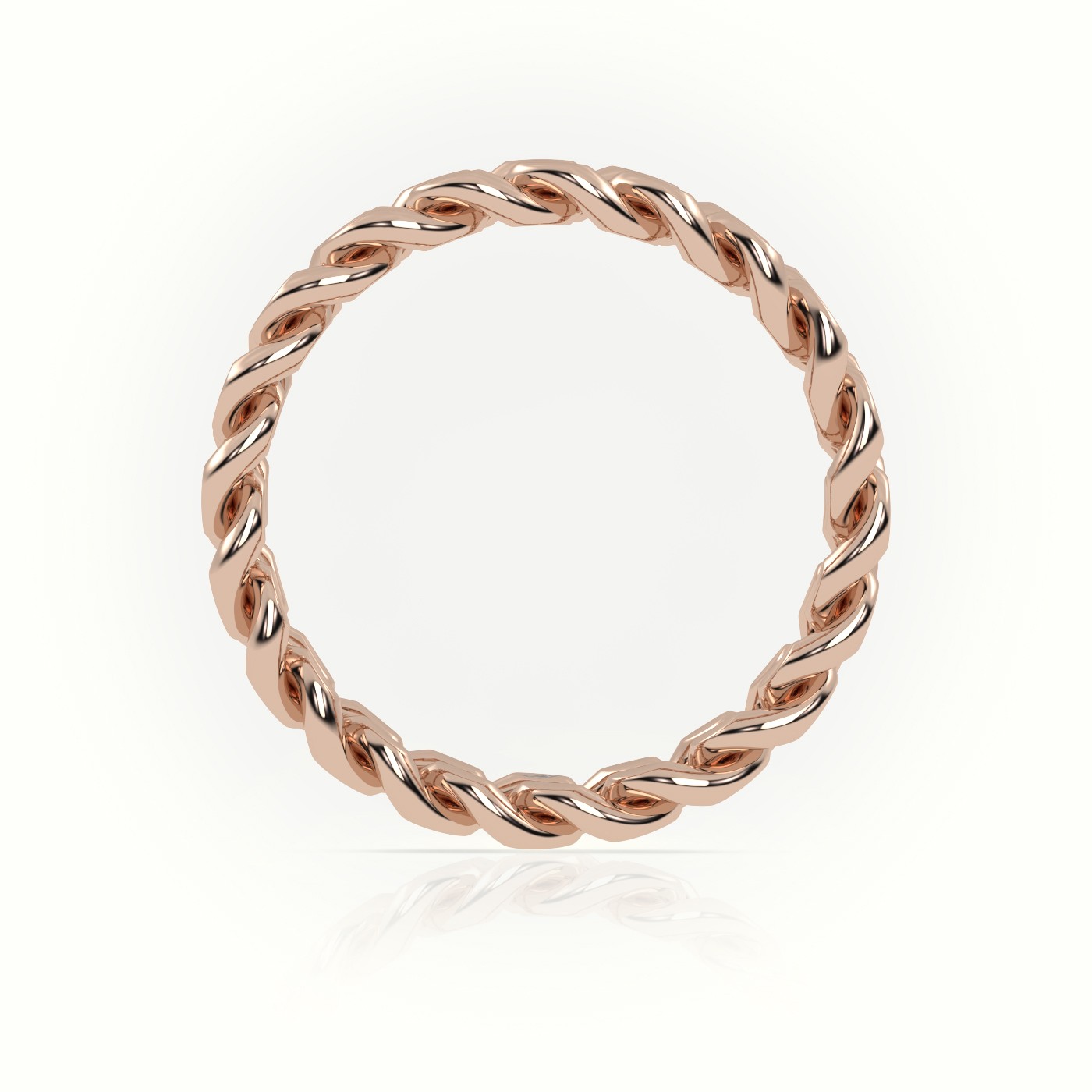 18k rose gold  cuban plain ring 5mm Photos & images