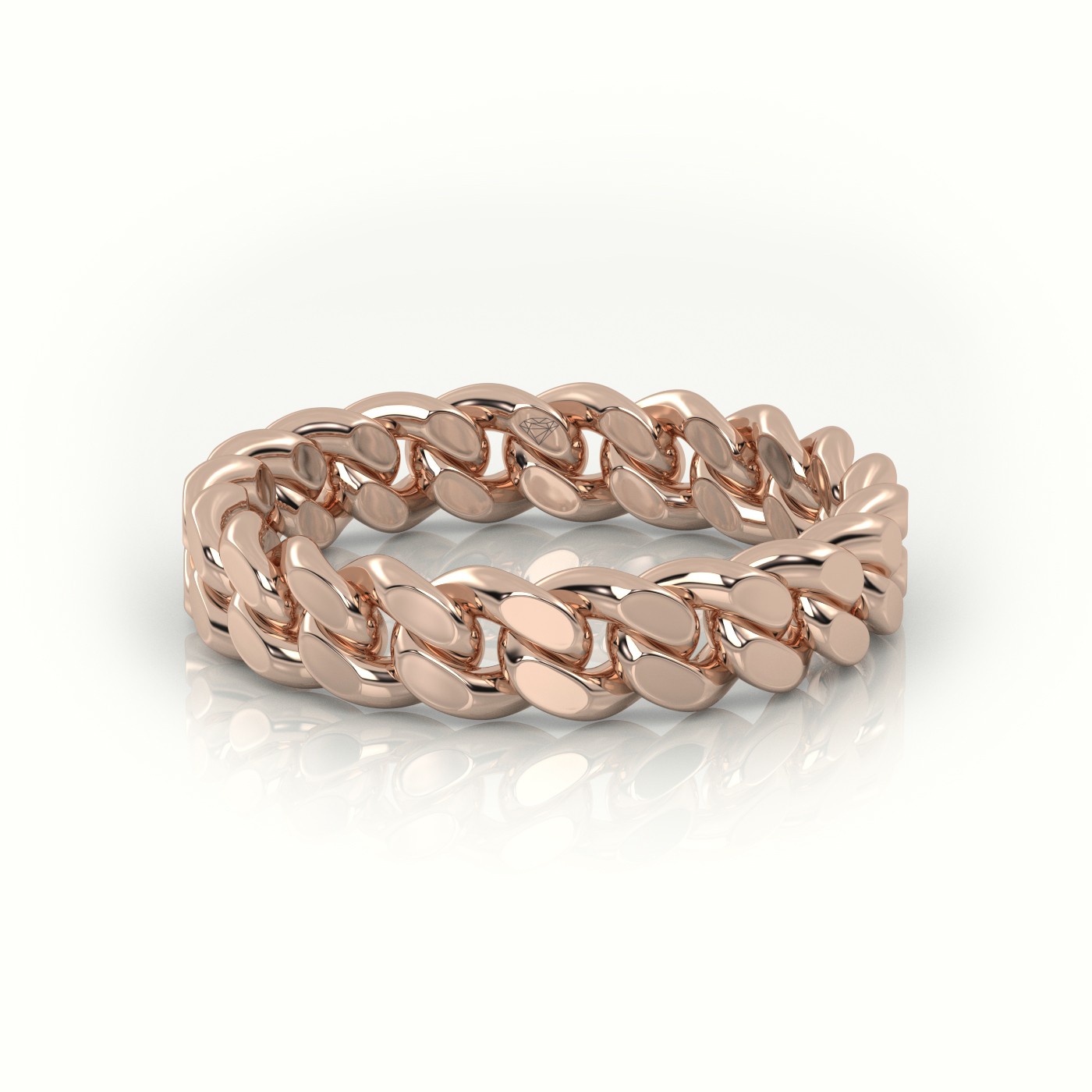 18k rose gold  cuban plain ring 5mm