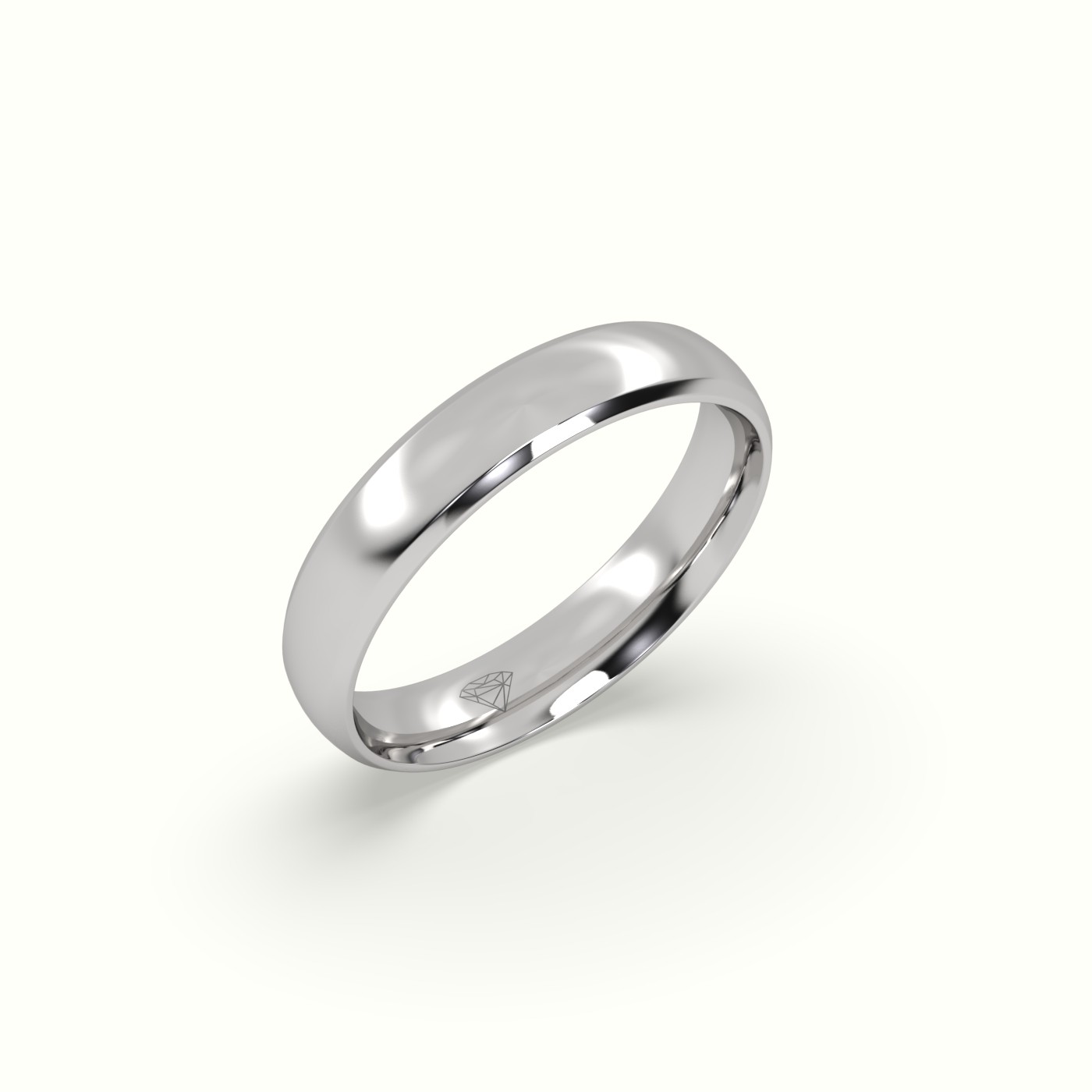 18k white gold modern court wedding band Photos & images