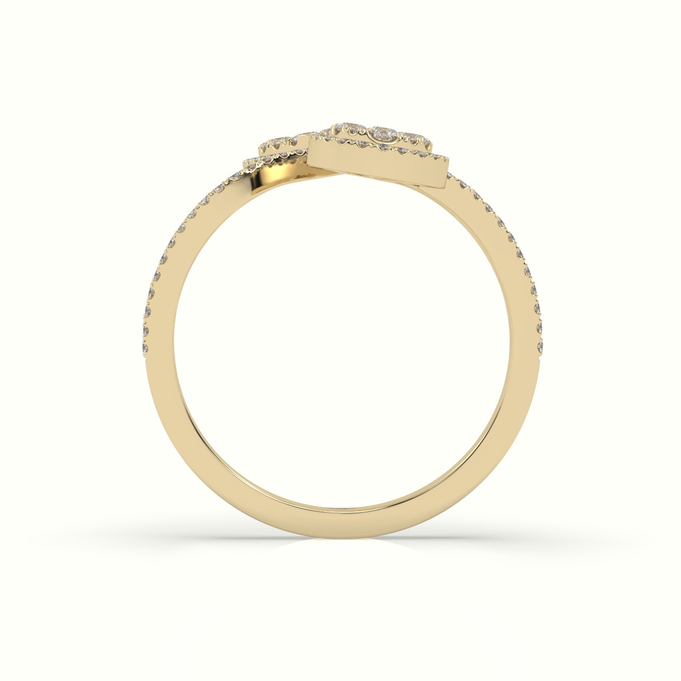 18k yellow gold toi & moi pear shaped illusion setting round brilliant diamonds Photos & images