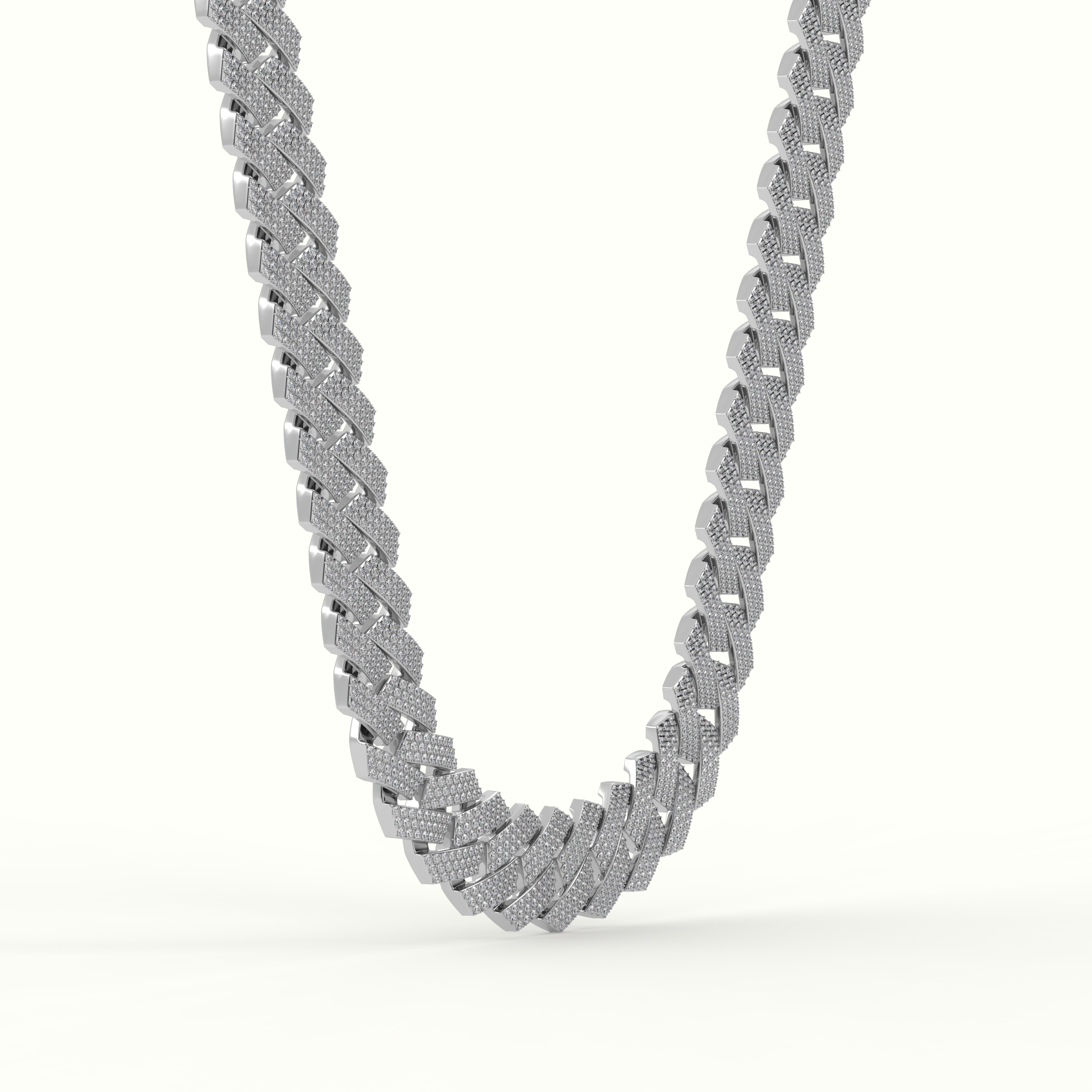 18k white gold 19mm diamond cuban link necklace Photos & images