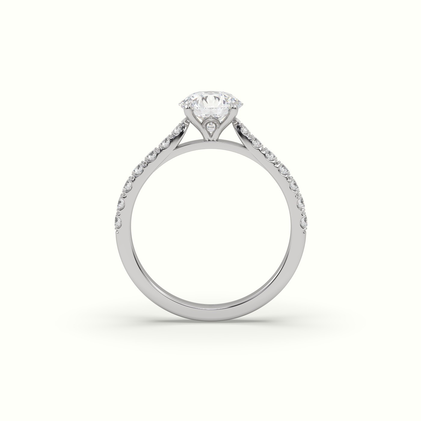 flash sale-18k white gold  round cut diamond 4 prongs pave band ring Photos & images