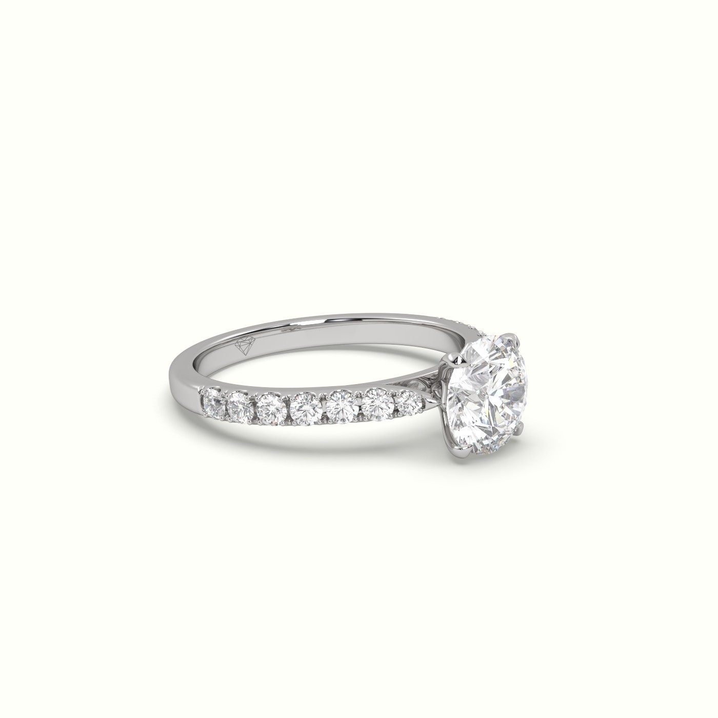 flash sale-platinum  round cut diamond 4 prongs pave band ring Photos & images