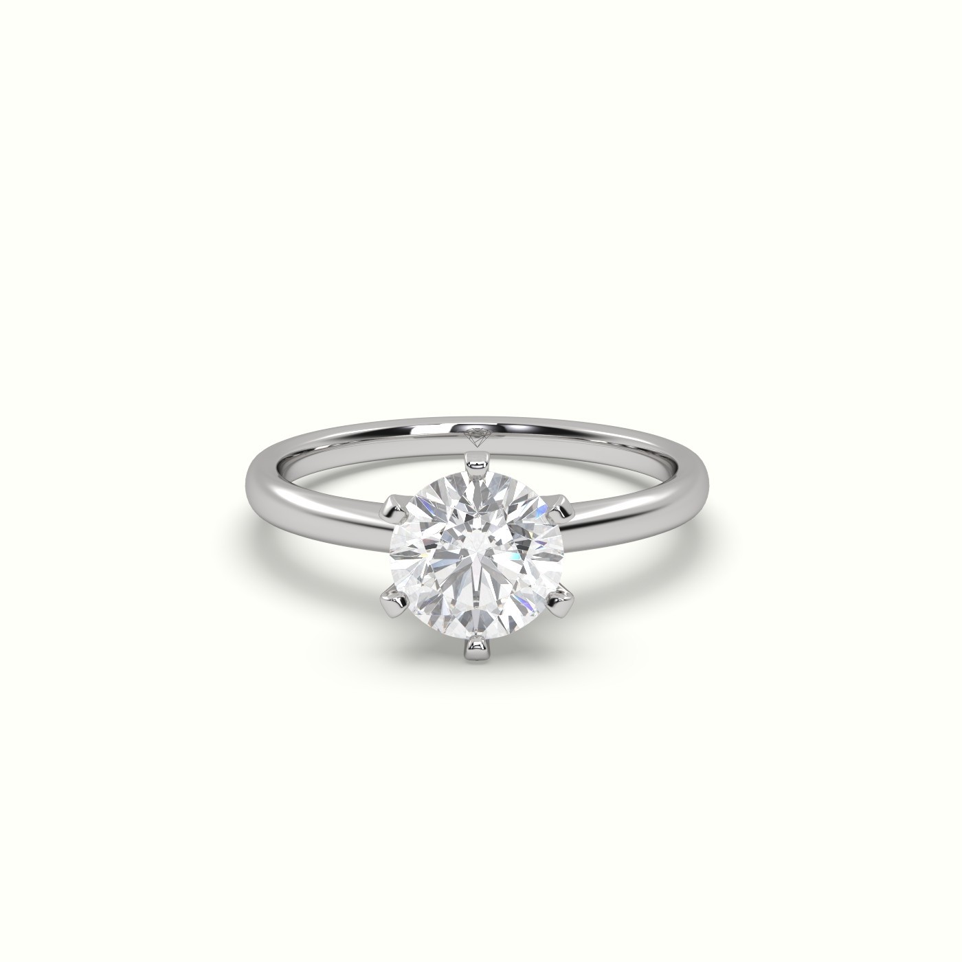 flash sale-18k white gold  solitaire round diamond ring 6 prong elegance Photos & images