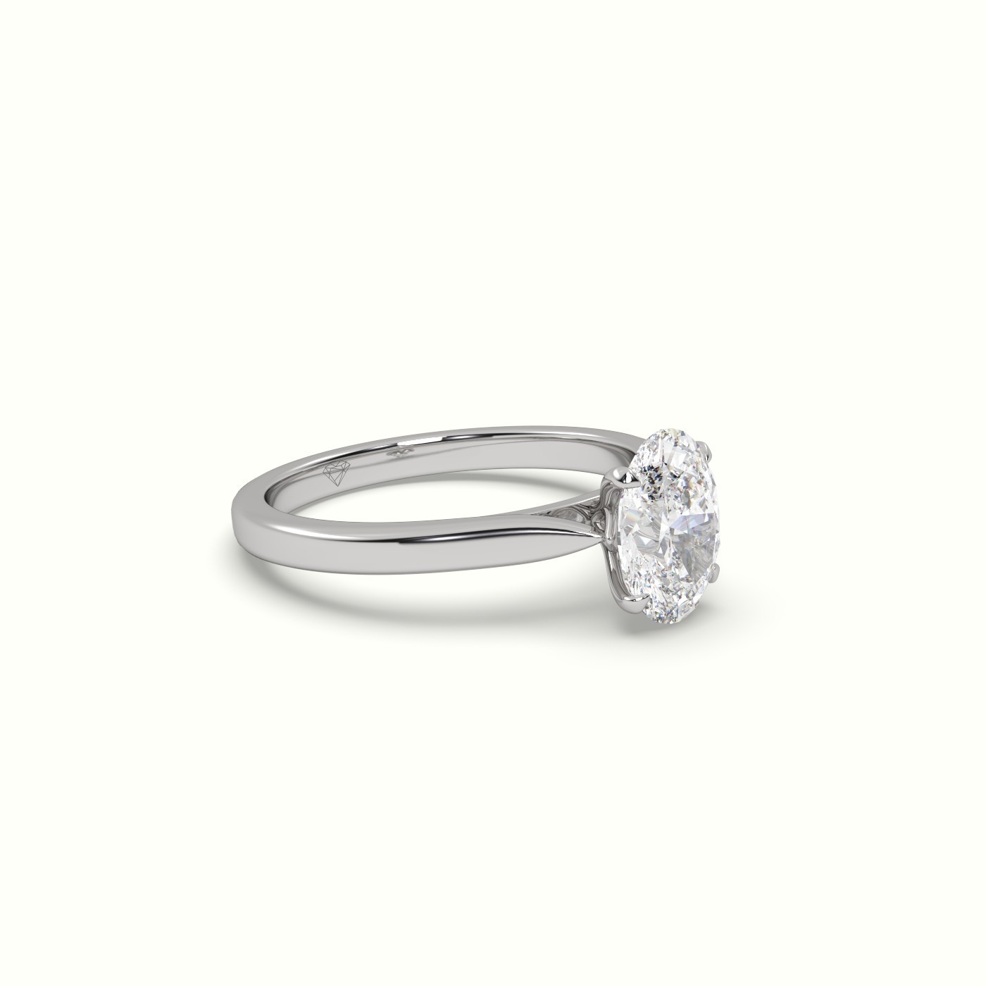 18k white gold 2.52ct e vs1 hrd certified, 4 prongs solitaire oval cut diamond Photos & images
