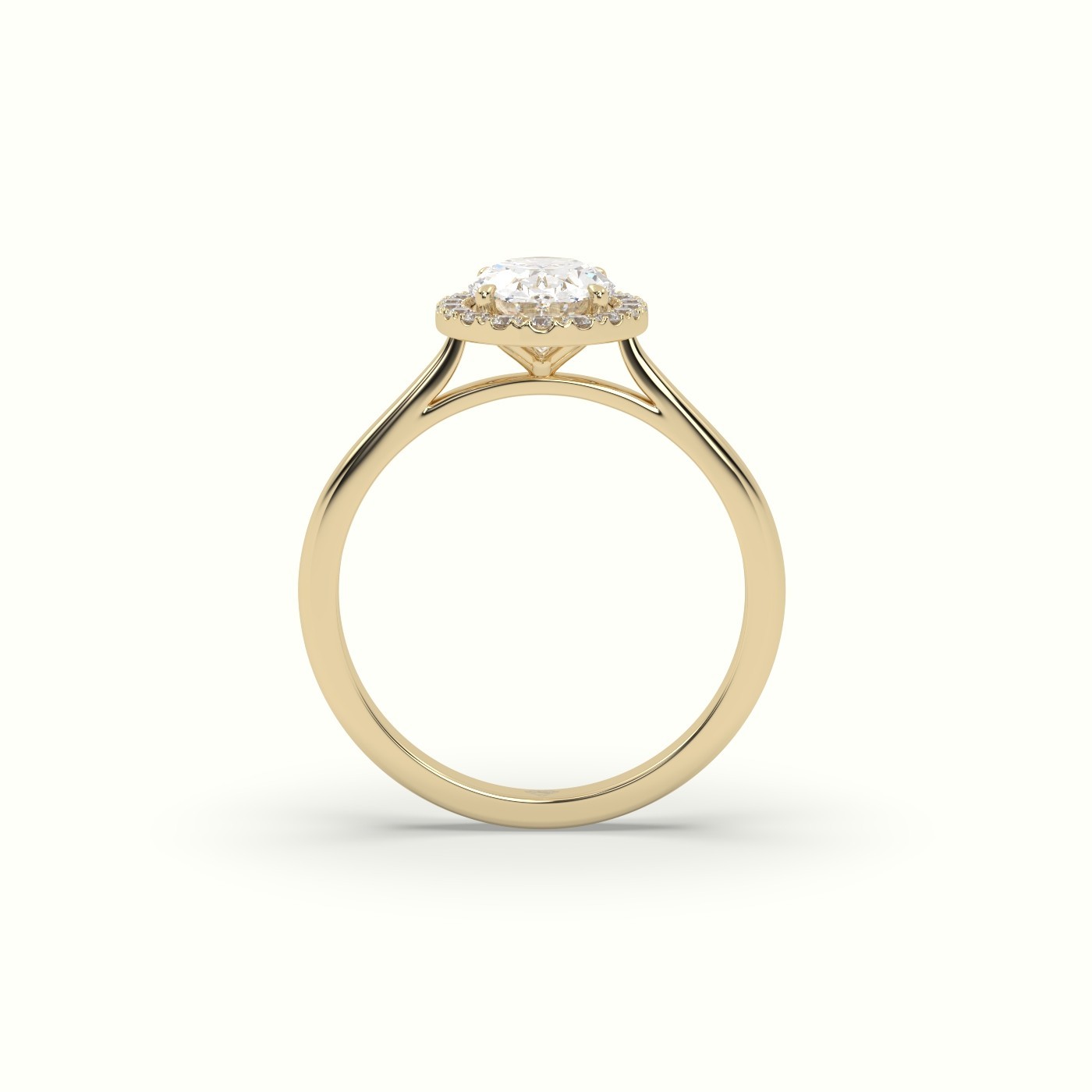 18k yellow gold oval cut diamond halo engagement ring Photos & images