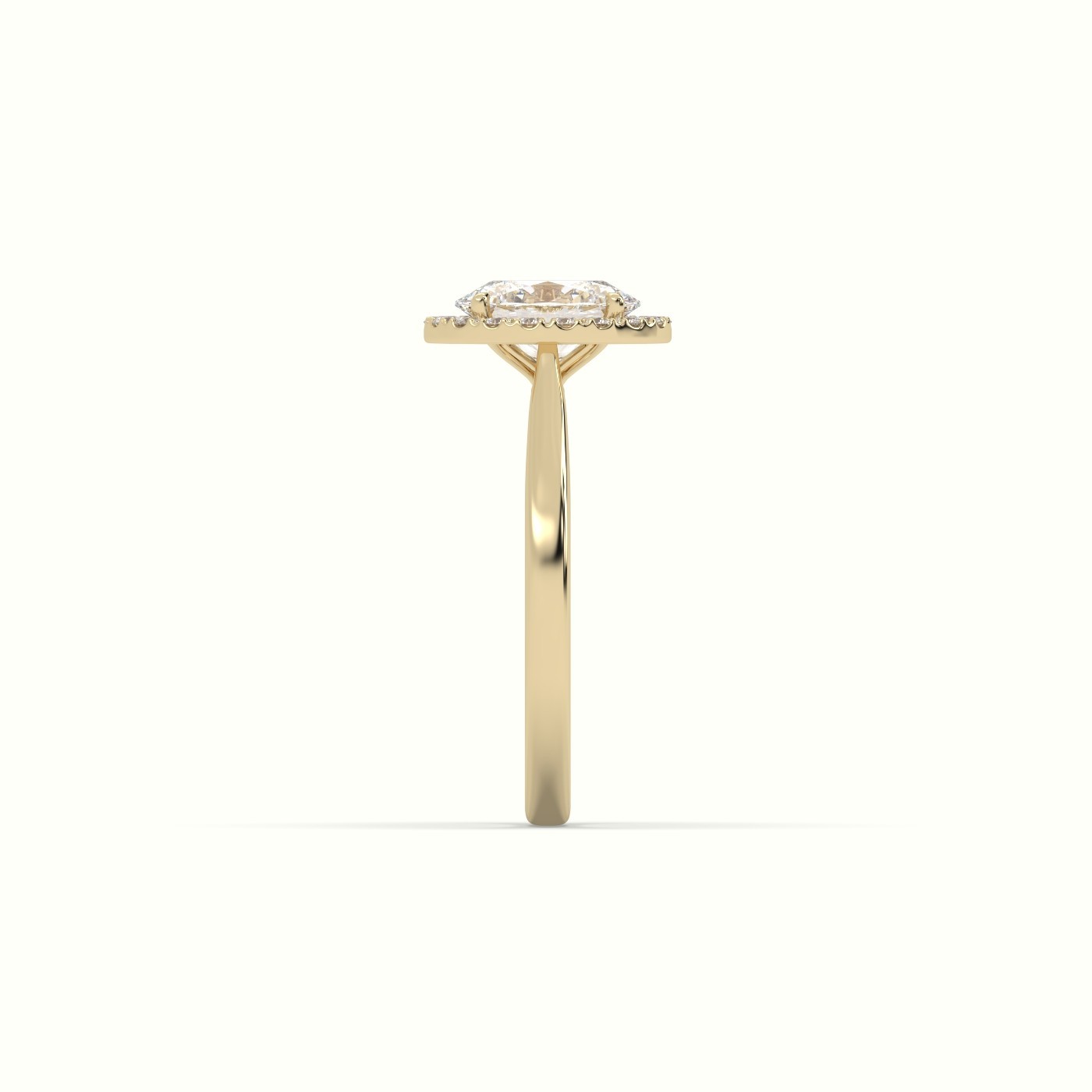 18k yellow gold oval cut diamond halo engagement ring Photos & images