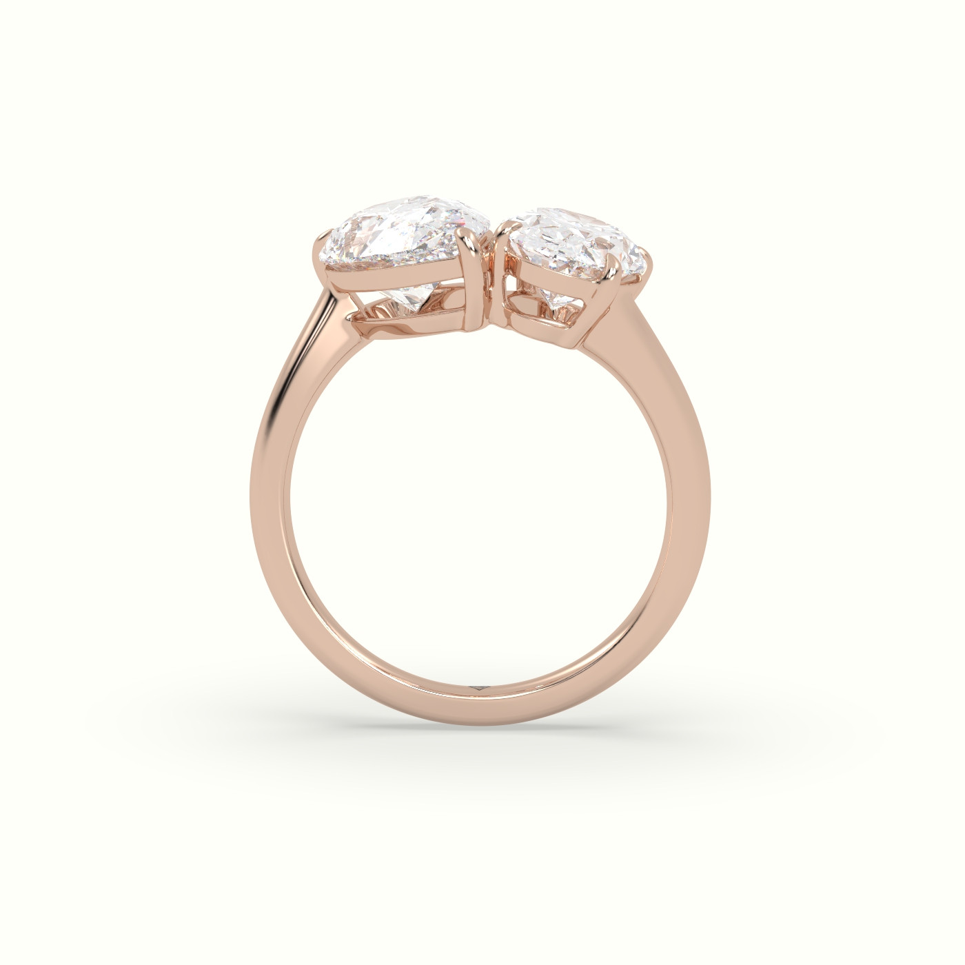 18k rose gold oval & pear toi moi ring Photos & images
