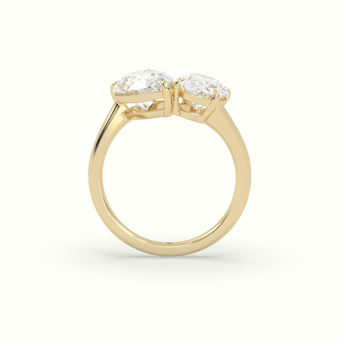 18k yellow gold oval & pear toi moi ring Photos & images
