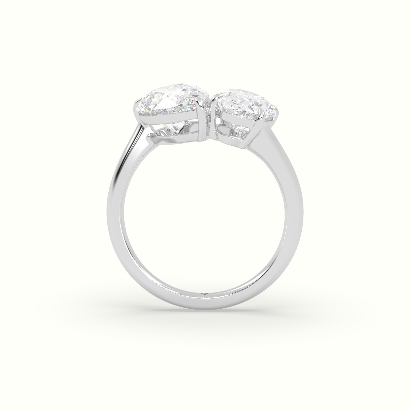 10k white gold oval & pear toi moi ring Photos & images