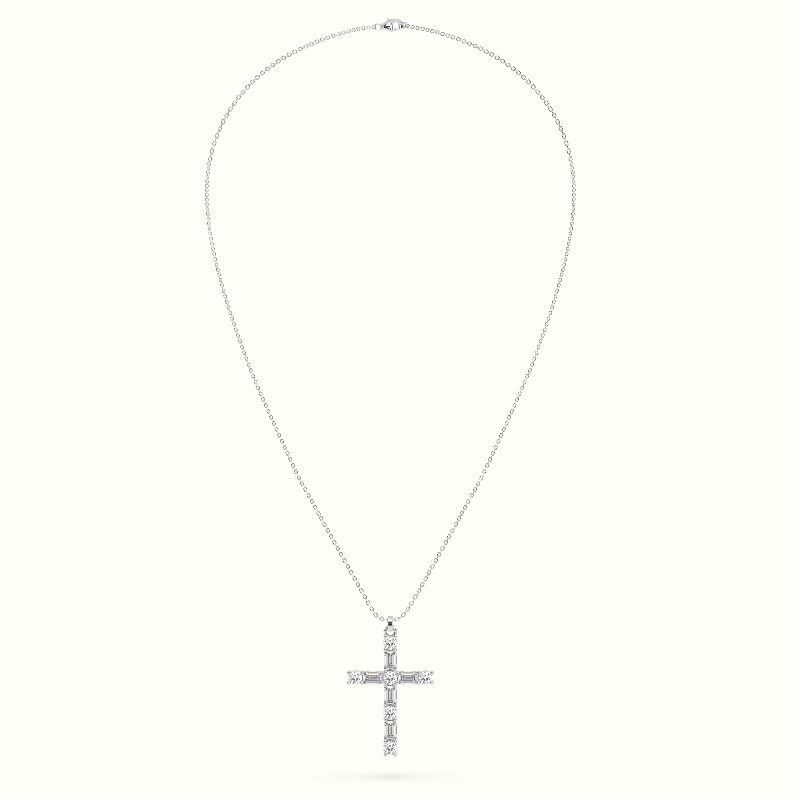 10k white gold round diamond cross pendant necklace Photos & images