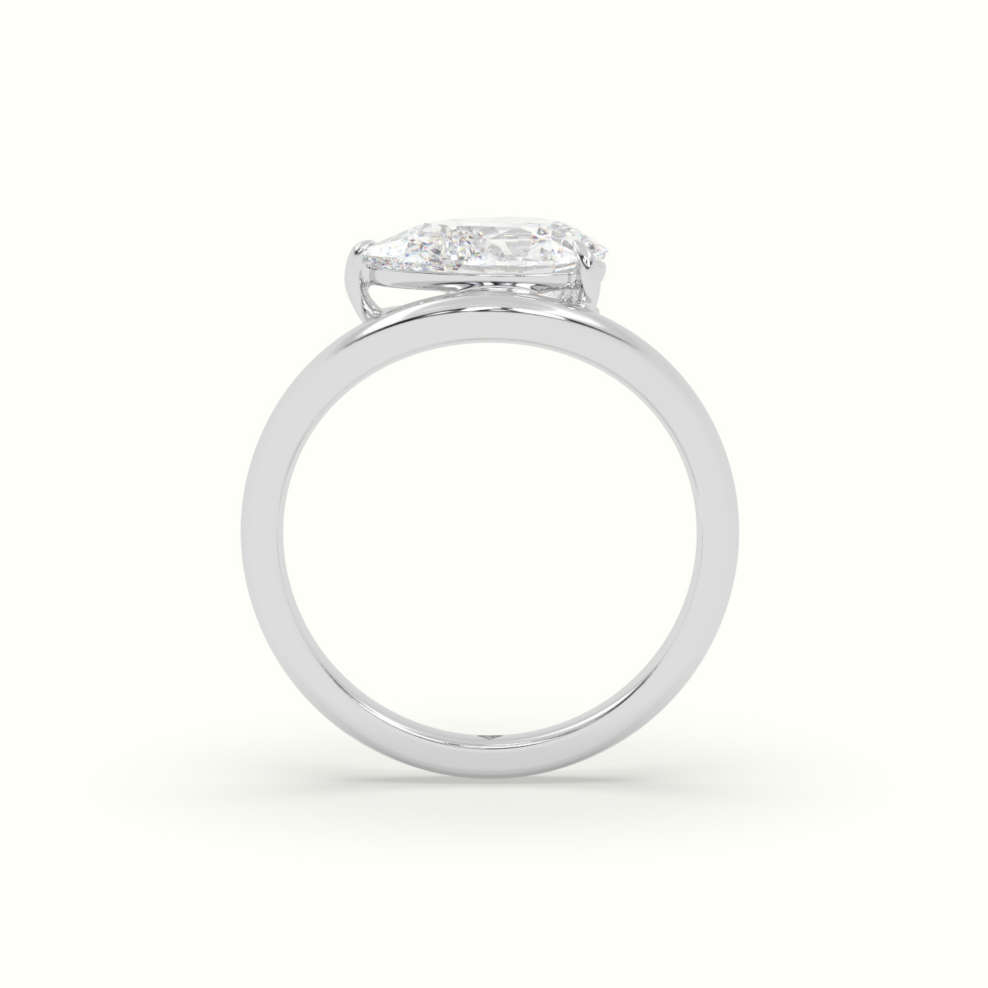 18k white gold pear diamond solitaire ring Photos & images