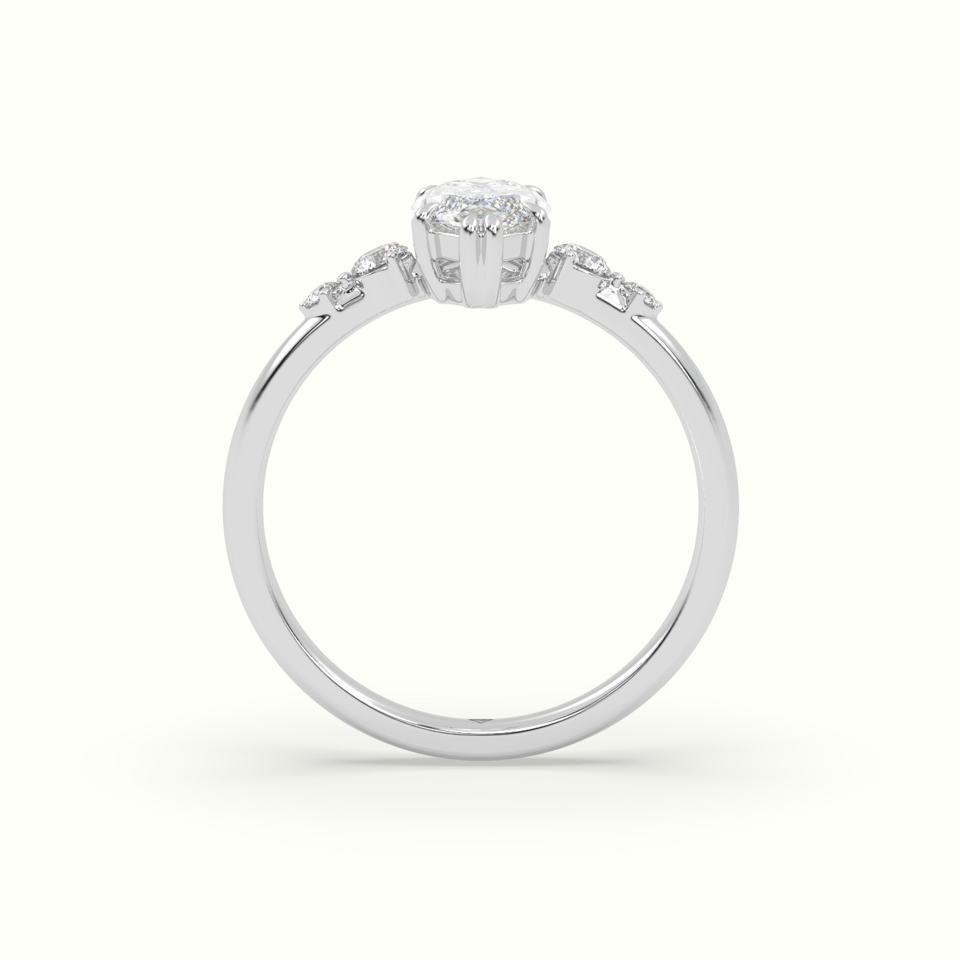 10k white gold marquise diamond solitaire side stone ring Photos & images