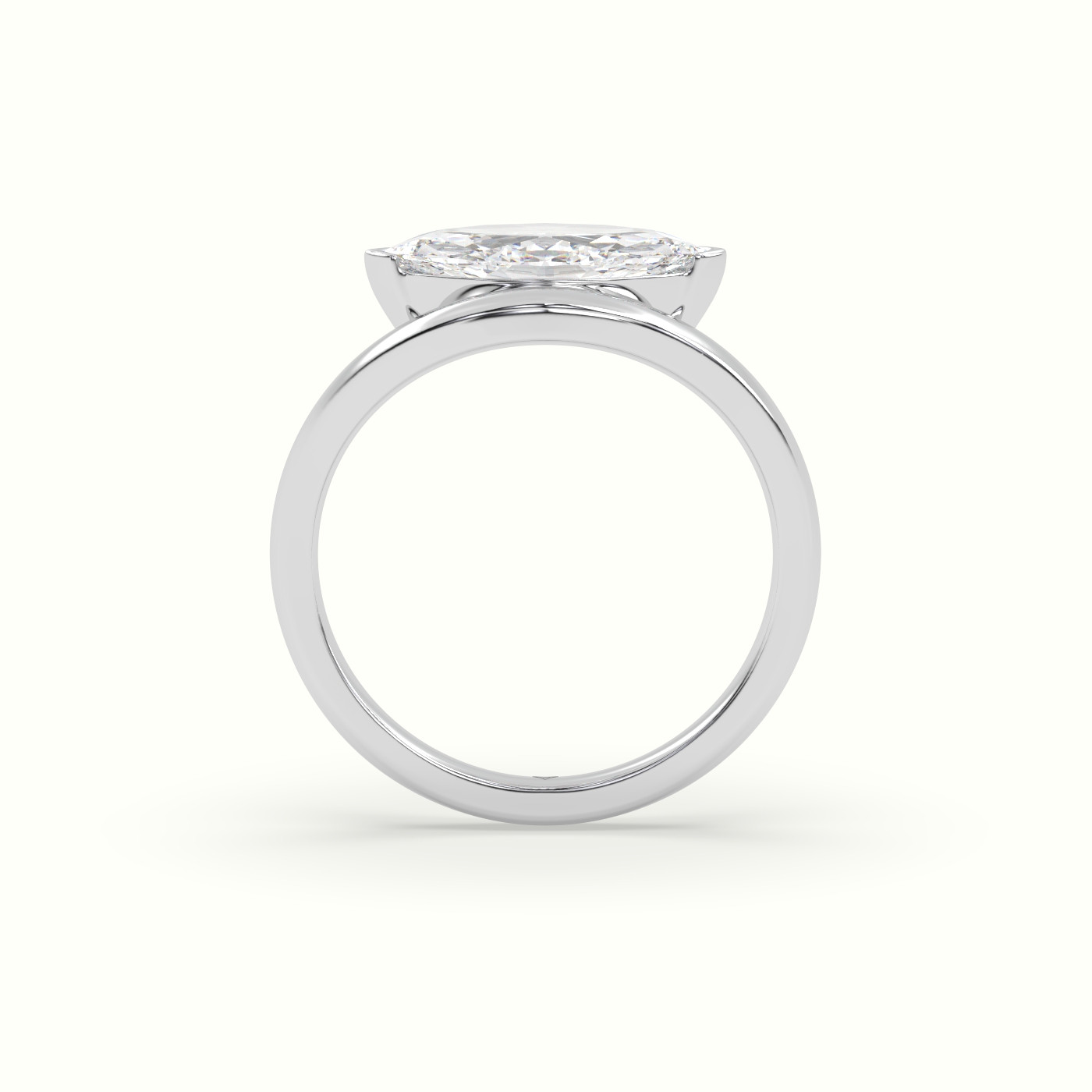 18k white gold marquise diamond solitaire bypass ring Photos & images