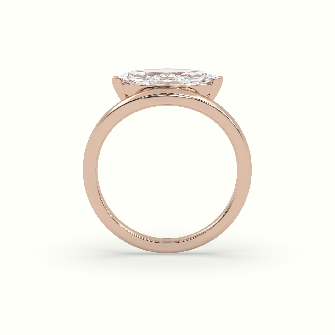 10k rose gold marquise diamond solitaire bypass ring Photos & images