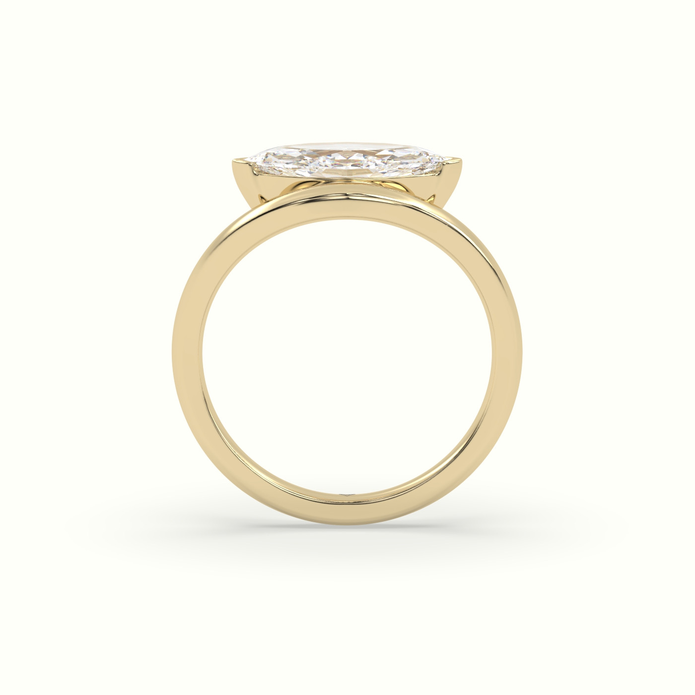 10k yellow gold marquise diamond solitaire bypass ring Photos & images