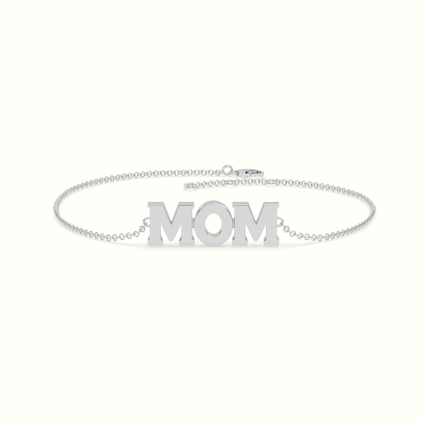 18k white gold mom bracelet