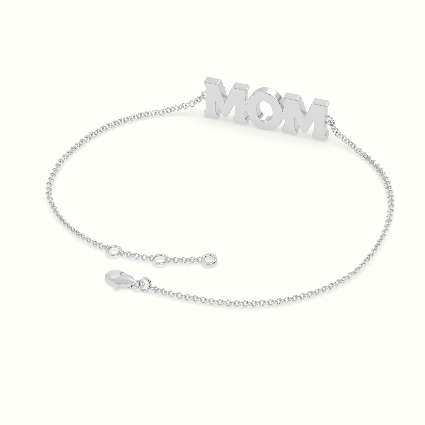 18k white gold diamond mom bracelet Photos & images
