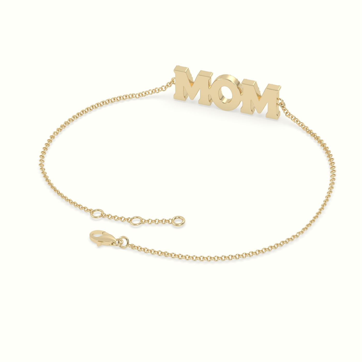 18k yellow gold diamond mom bracelet Photos & images