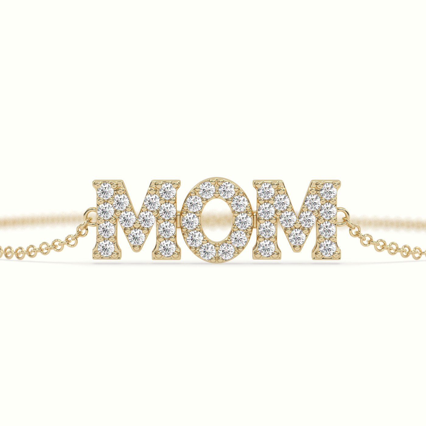 18k yellow gold diamond mom bracelet Photos & images