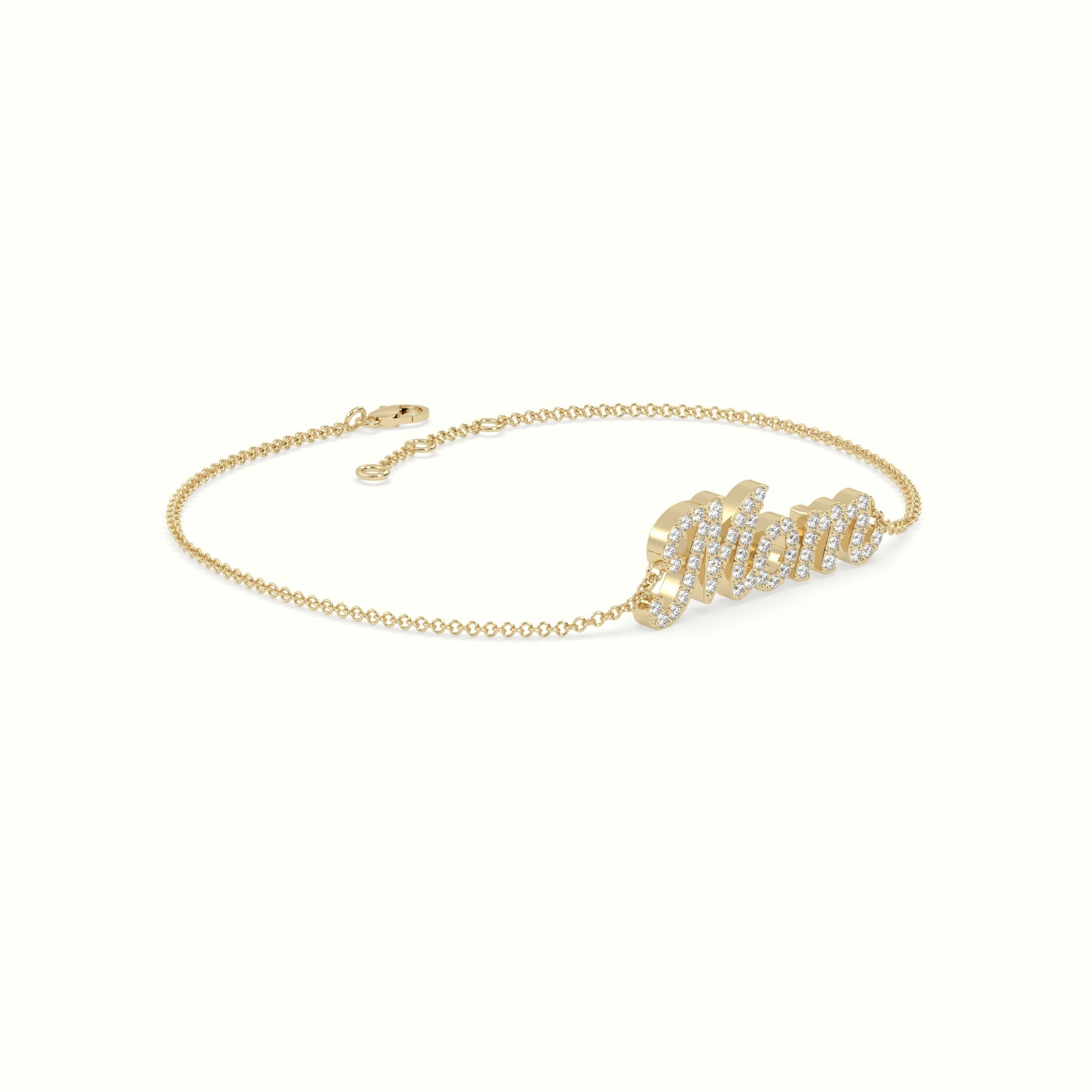 18k yellow gold diamond mom bracelet Photos & images