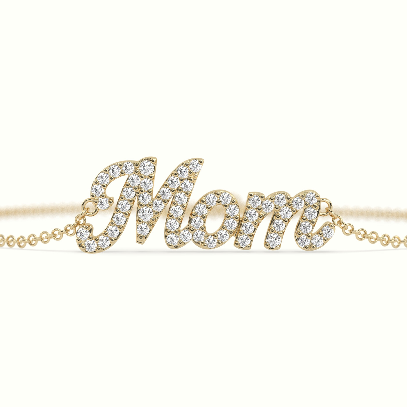18k yellow gold diamond mom bracelet Photos & images