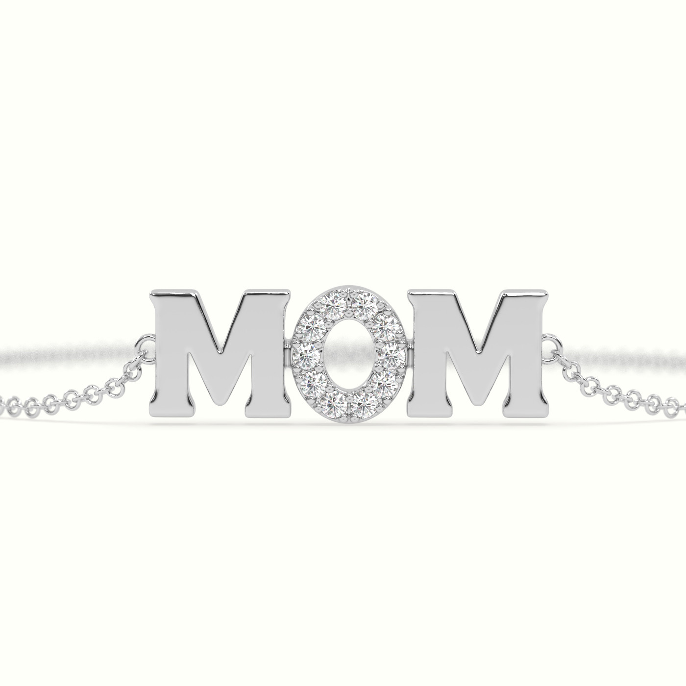 18k white gold mom diamond bracelet Photos & images