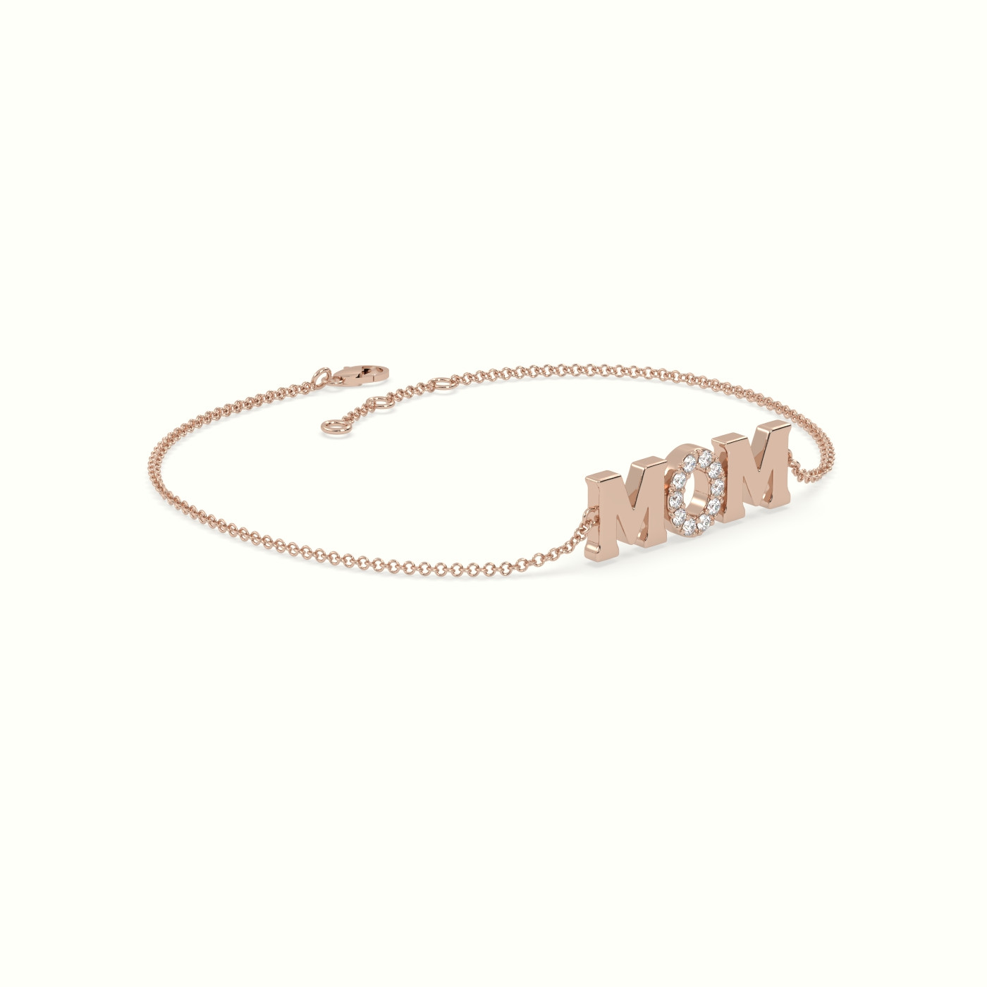 18k rose gold mom diamond bracelet Photos & images