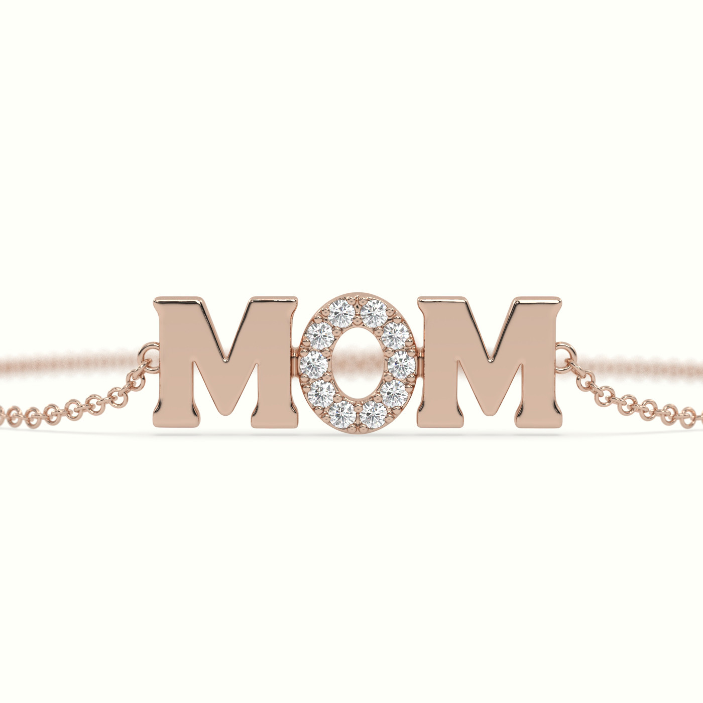 18k rose gold mom diamond bracelet Photos & images