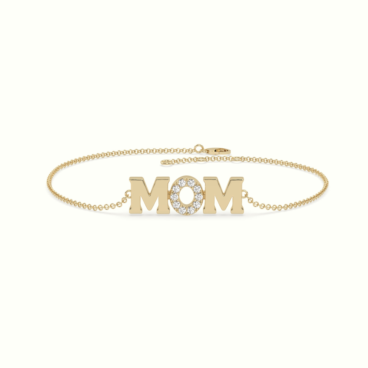 18k yellow gold mom diamond bracelet