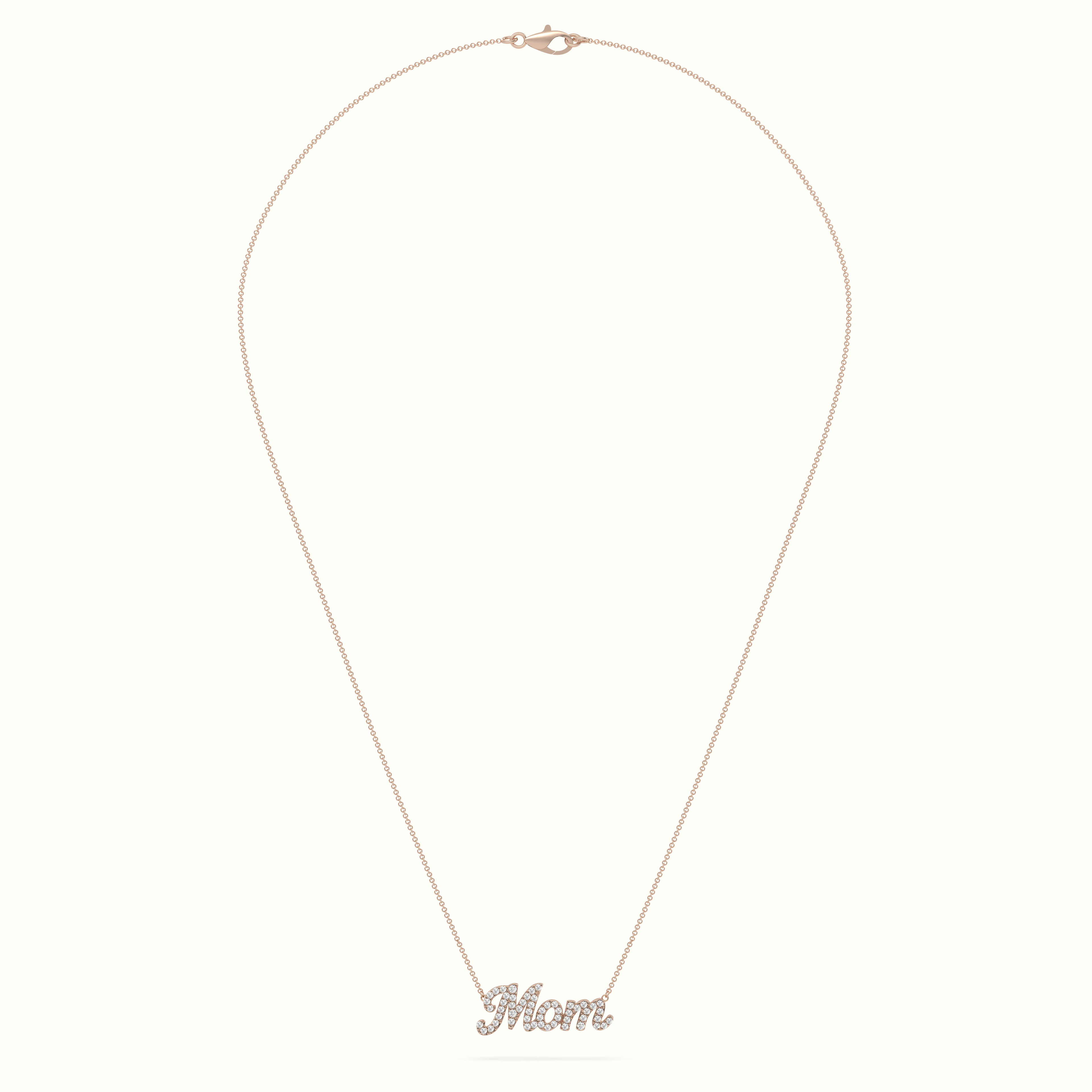 18k rose gold diamond mom necklace Photos & images