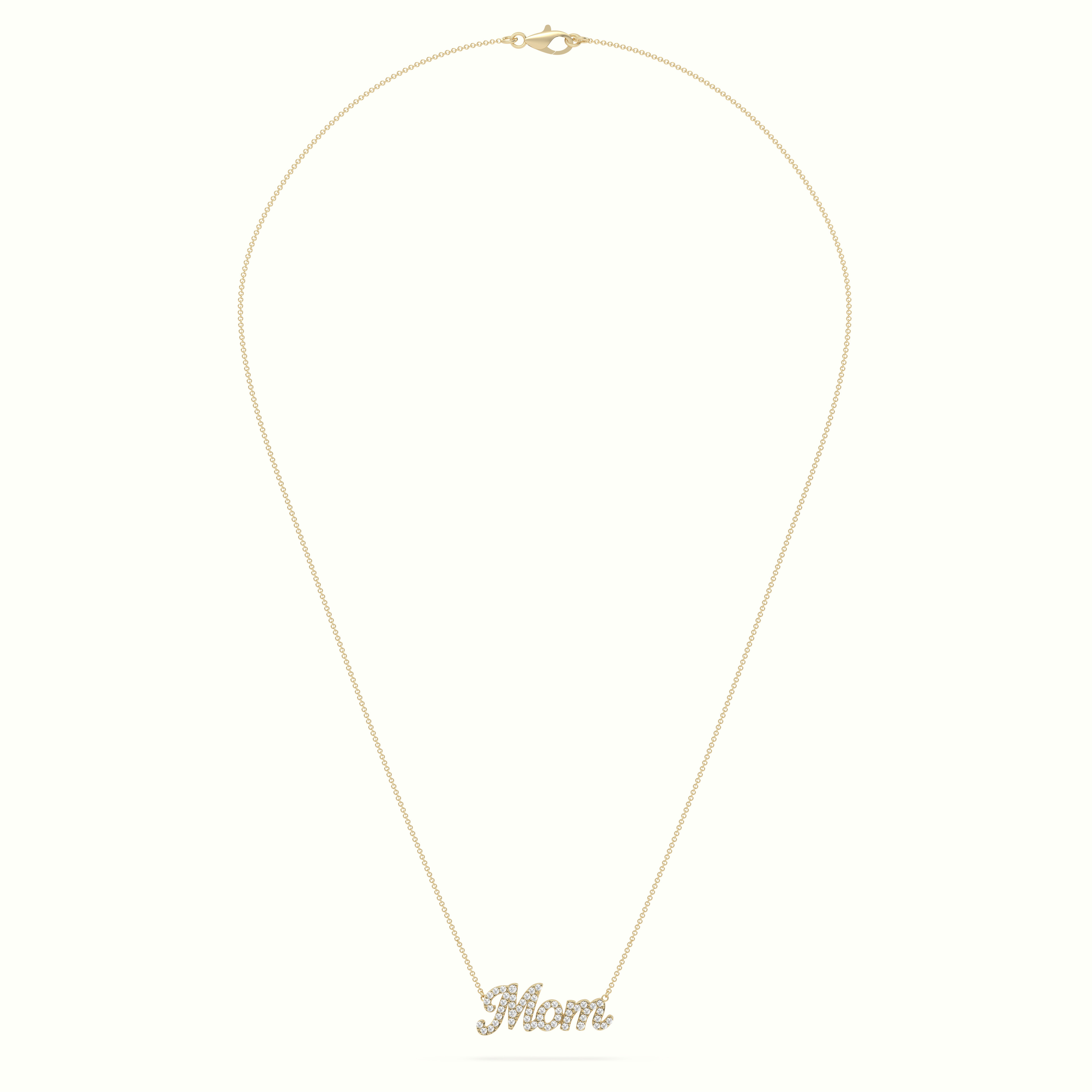 18k yellow gold diamond mom necklace Photos & images
