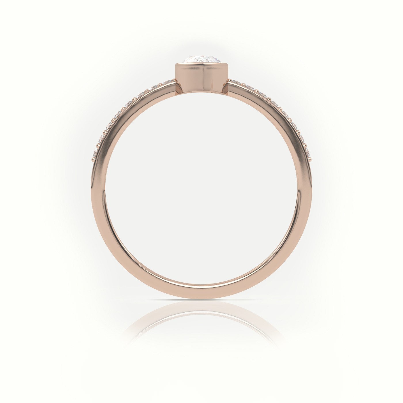 10K ROSE GOLD PEAR CUT DIAMOND CHANNEL SETTING ENGAGEMENT RING